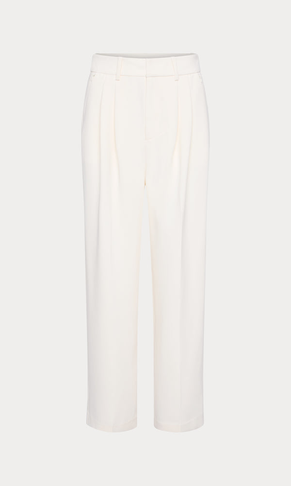 LUXE SUITING HIGH-RISE CROPPED WIDE LEG TROUSER | SOFT SHELL