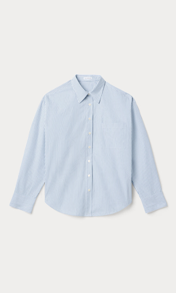 THE POPLIN EASY SHIRT | SUMMER SKY STRIPE