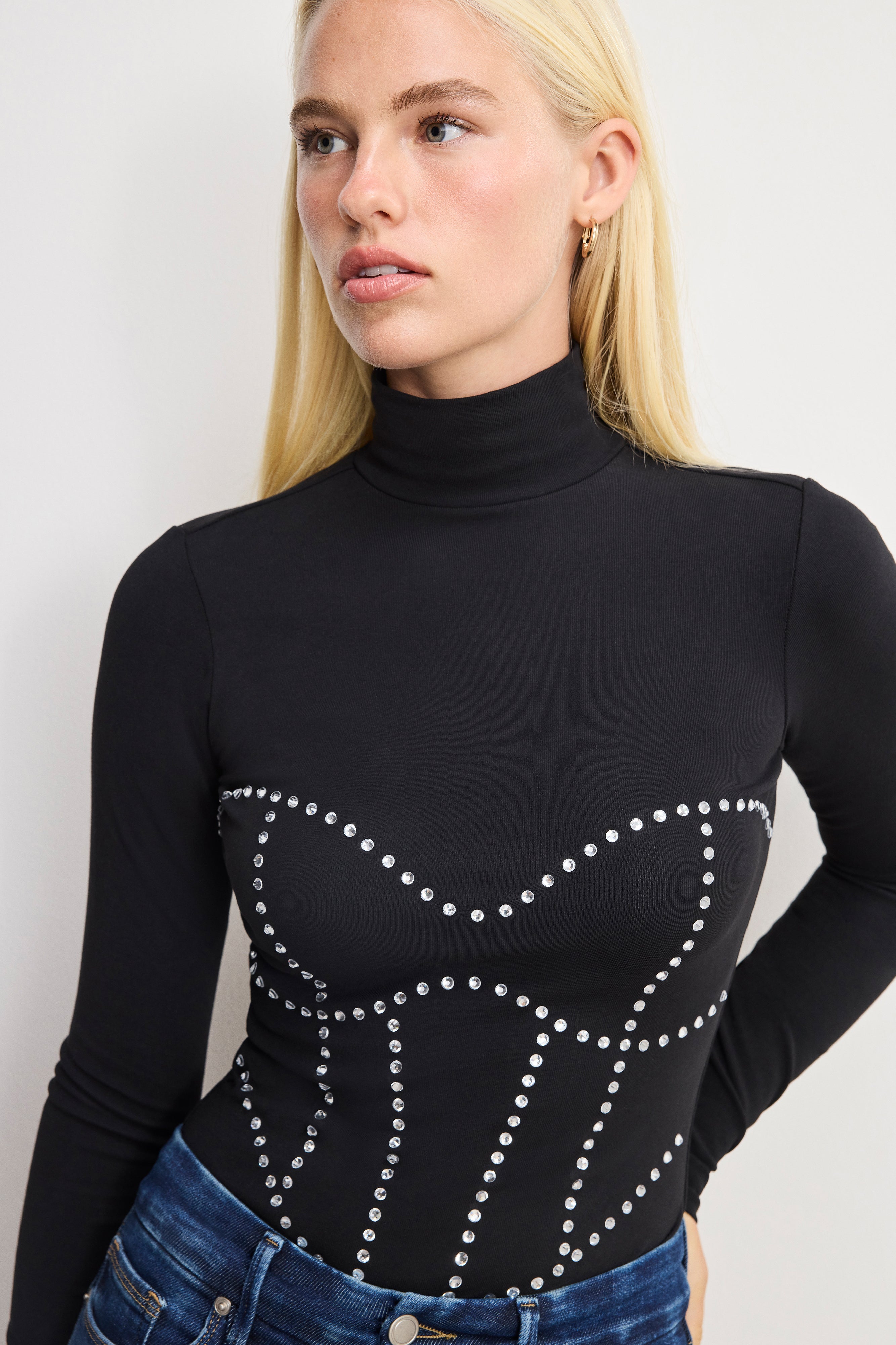 DOLLY CRYSTAL CORSET BODYSUIT | BLACK001 – GOOD AMERICAN