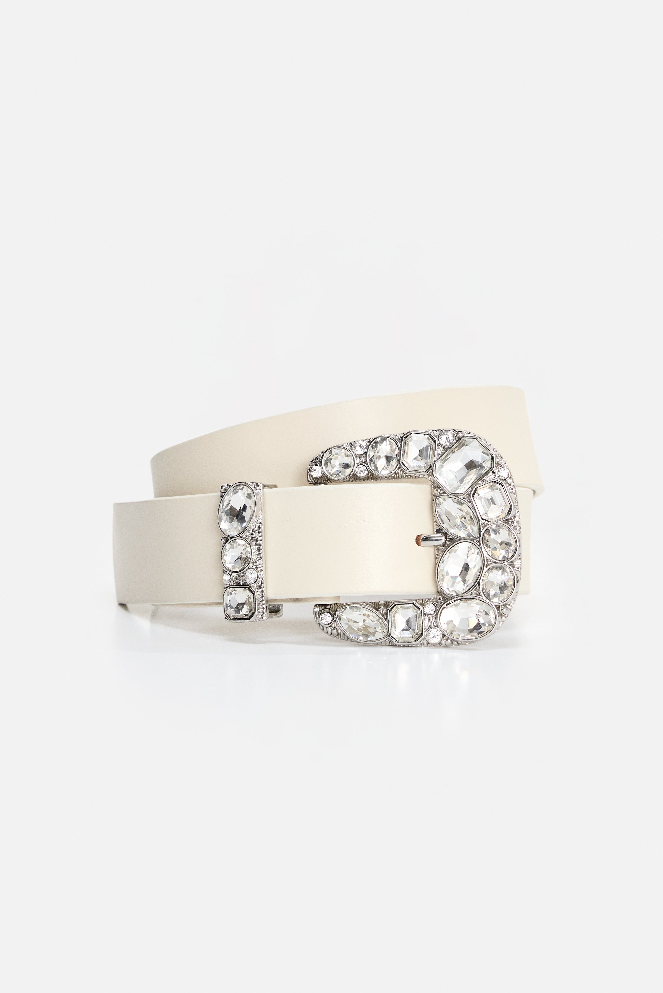 DOLLY CLASSIC CRYSTAL LEATHER BELT | WHITE001 – GOOD AMERICAN