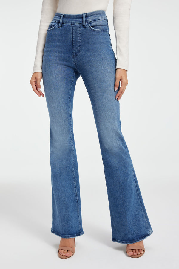 Power Stretch Pull-On Flare Jeans fit module