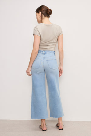 GOOD WAIST PALAZZO CROP COMPRESSION JEANS | INDIGO862