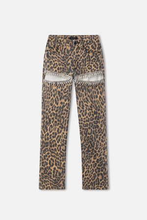 LEOPARD GOOD ICON STRAIGHT DIAMOND JEANS | LUCKY LEOPARD001