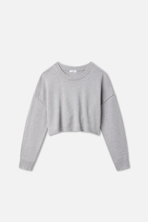 COZY KNIT CREW NECK | MELANGE GREY