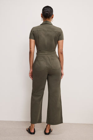 FIT FOR SUCCESS TWILL PALAZZO CROPPED JUMPSUIT | FATIGUE001