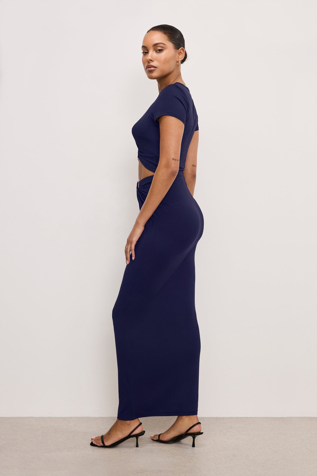 STRETCH JERSEY MAXI SKIRT | HORIZON INK-3 | GOOD AMERICAN | MODEL_A