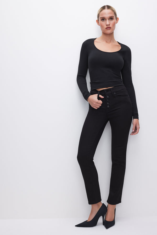 NEVER FADES GOOD LEGS STRAIGHT JEANS | BLACK001