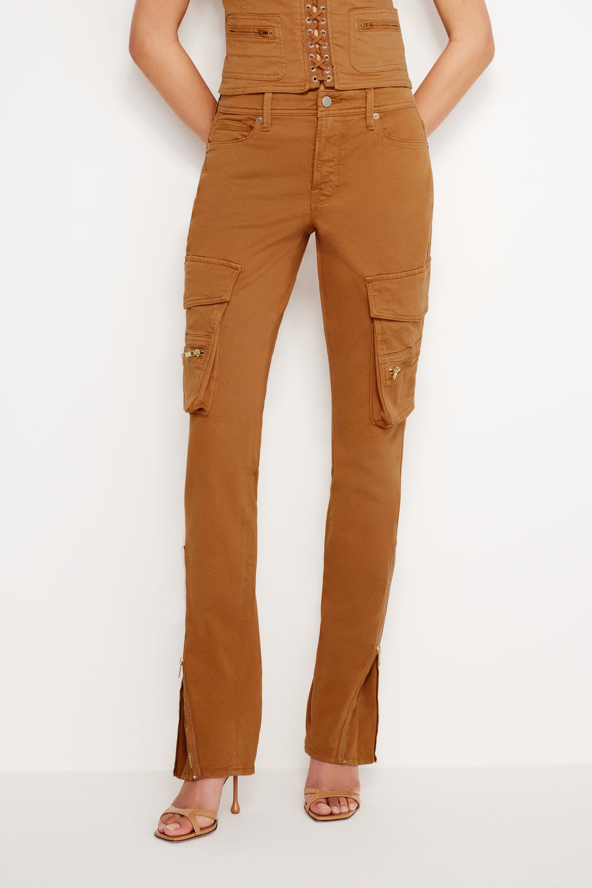 TWILL SKINNY CARGO PANTS | CANYON003-5 | GOOD AMERICAN | MODEL_A