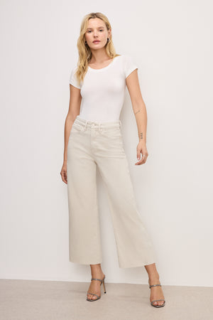 GOOD WAIST PALAZZO CROPPED JEANS | BONE001