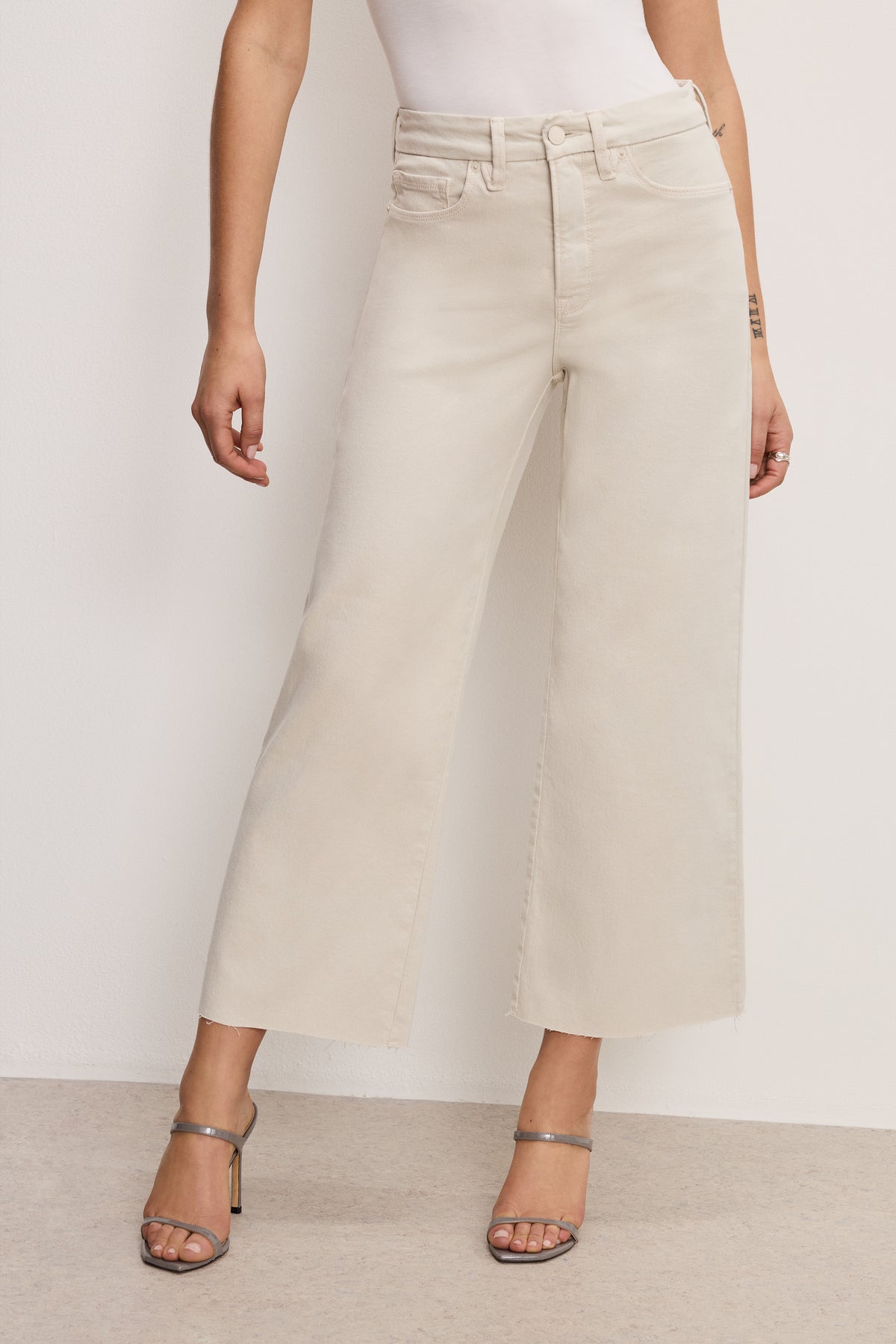 GOOD WAIST PALAZZO CROPPED JEANS | BONE001