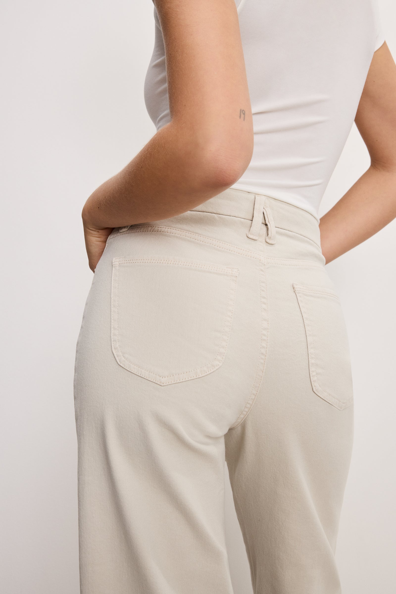 GOOD WAIST PALAZZO CROPPED JEANS | BONE001
