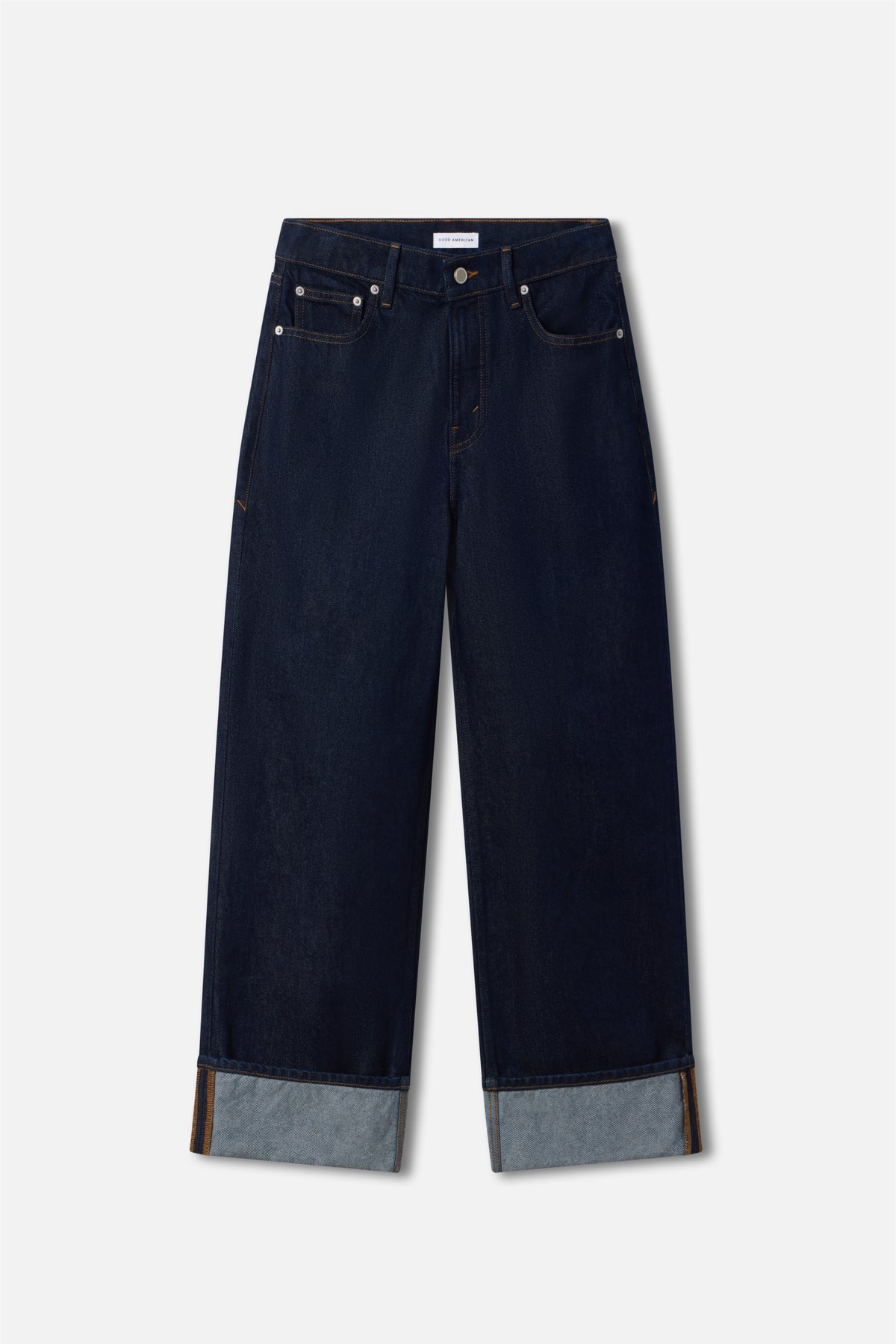 GOOD LOW RISE BAGGY CUFFED JEANS | INDIGO1006-6 | GOOD AMERICAN | MODEL_A