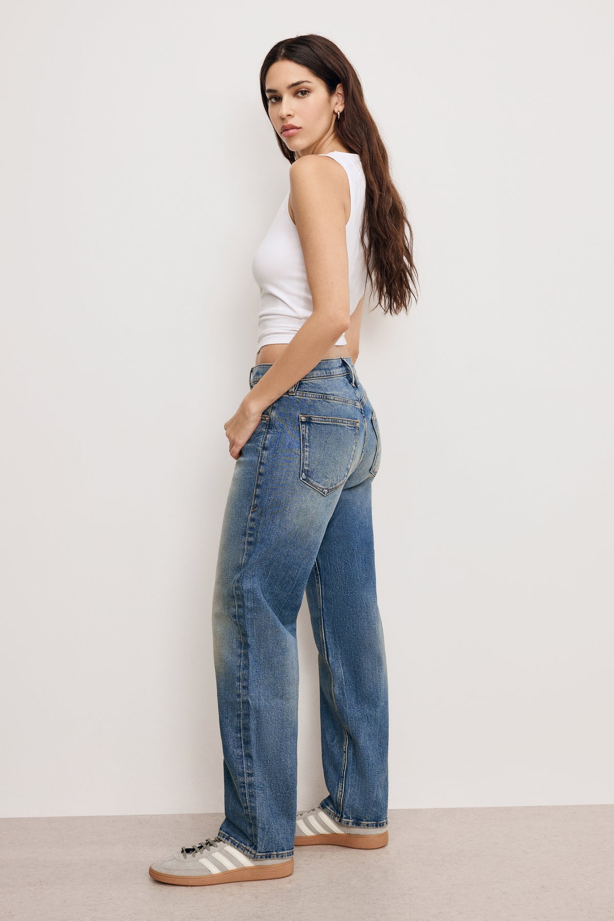 GOOD RELAXED STRAIGHT JEANS | INDIGO868-5 | GOOD AMERICAN | MODEL_A