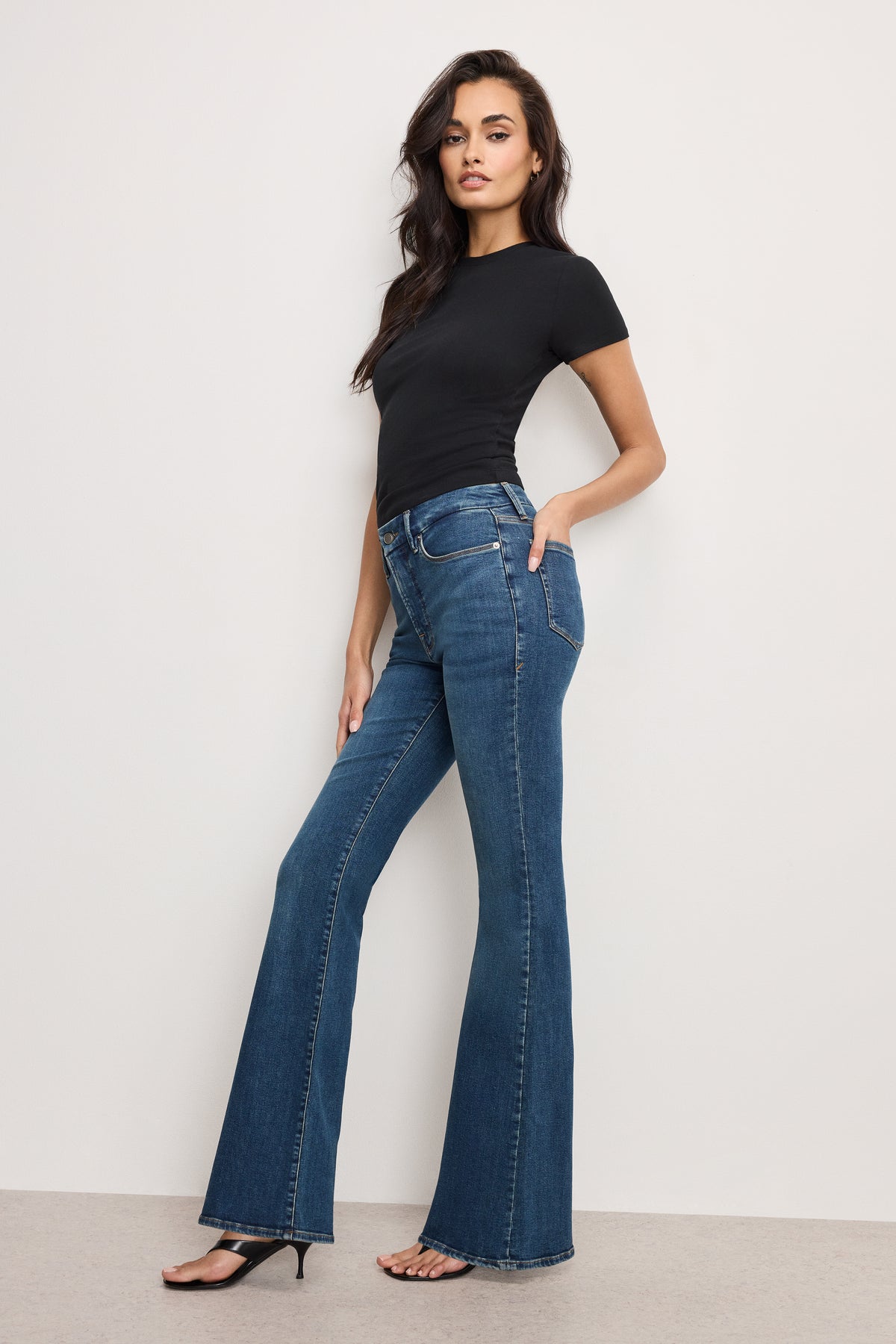 GOOD LEGS FLARE JEANS LONG | BLUE004
