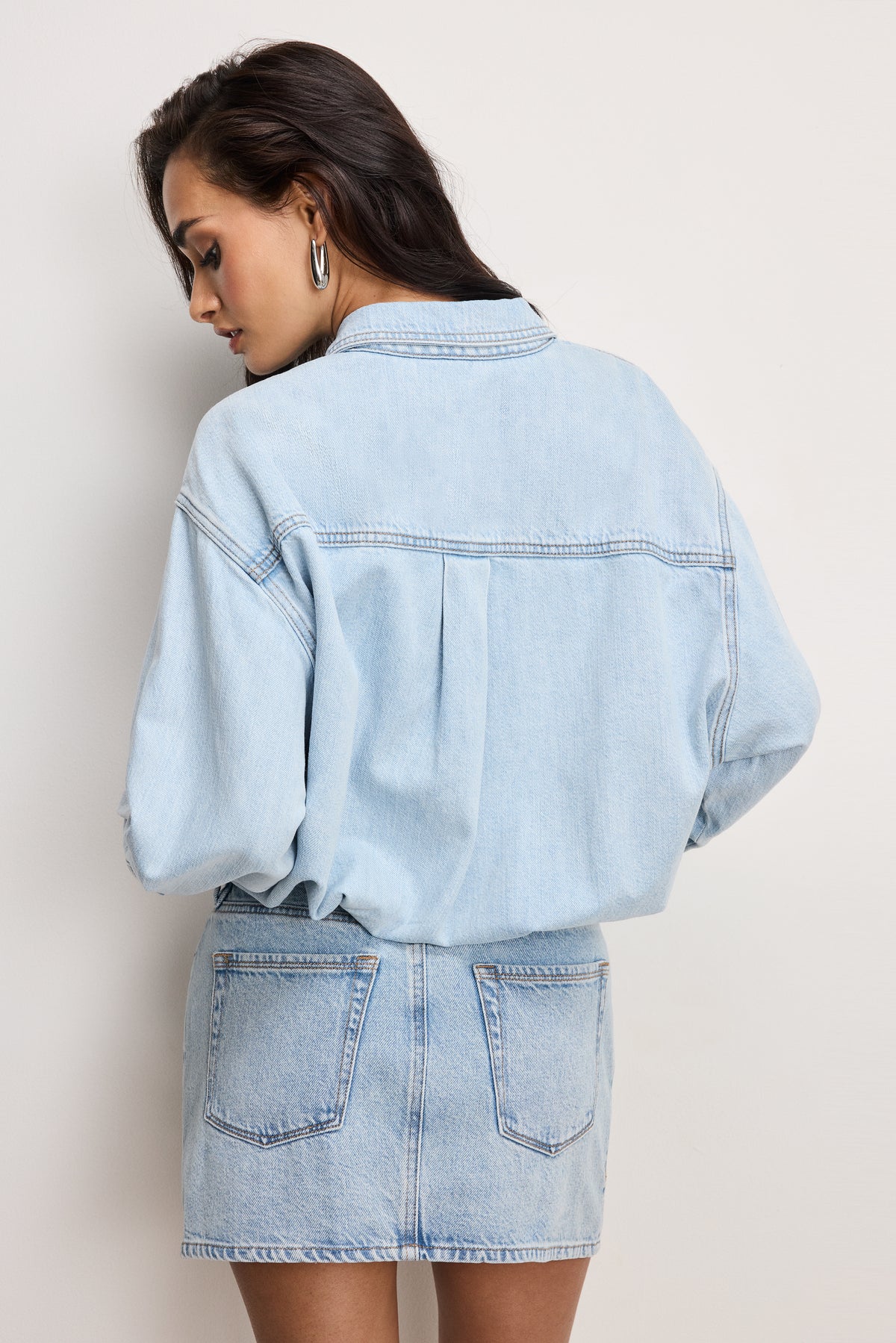 DENIM SHIRT DRESS | INDIGO795-3 | GOOD AMERICAN | MODEL_A