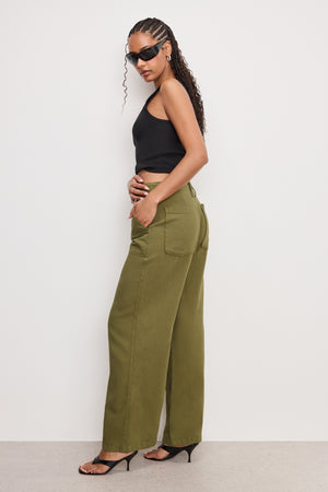LITE LINEN PANTS | MARTINI OLIVE002