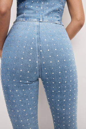 DOLLY CRYSTAL DENIM PULL ON PANTS | INDIGO1023