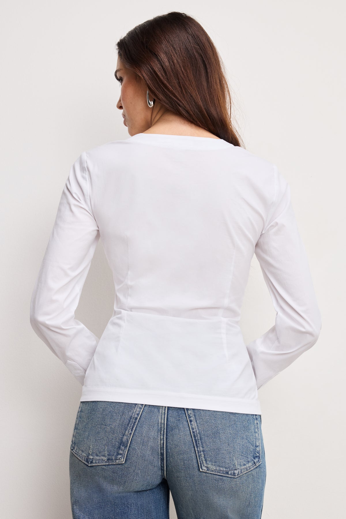 POPLIN RUCHED SHIRT | WHITE001
