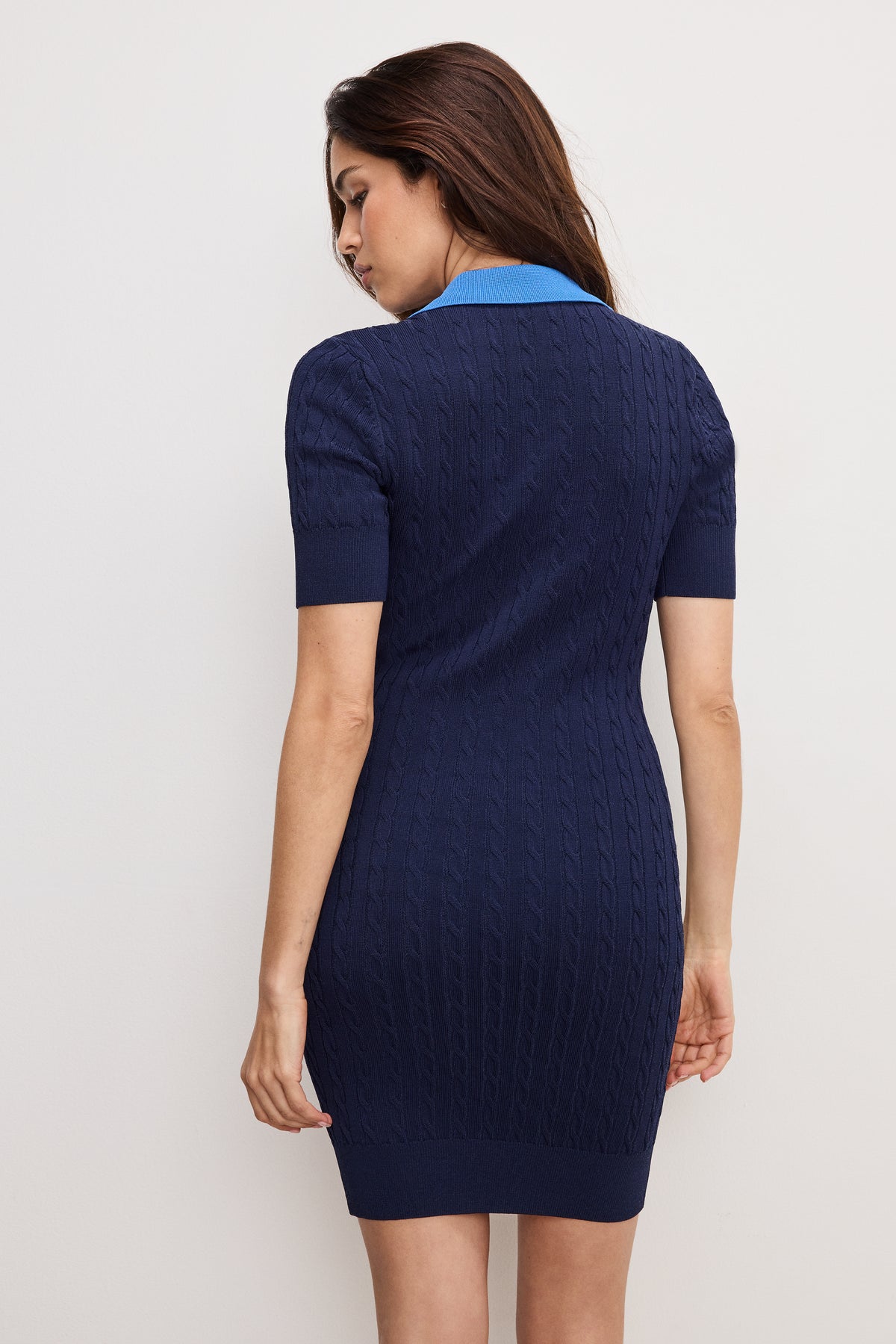 CABLE KNIT MINI DRESS | MIDNIGHT002