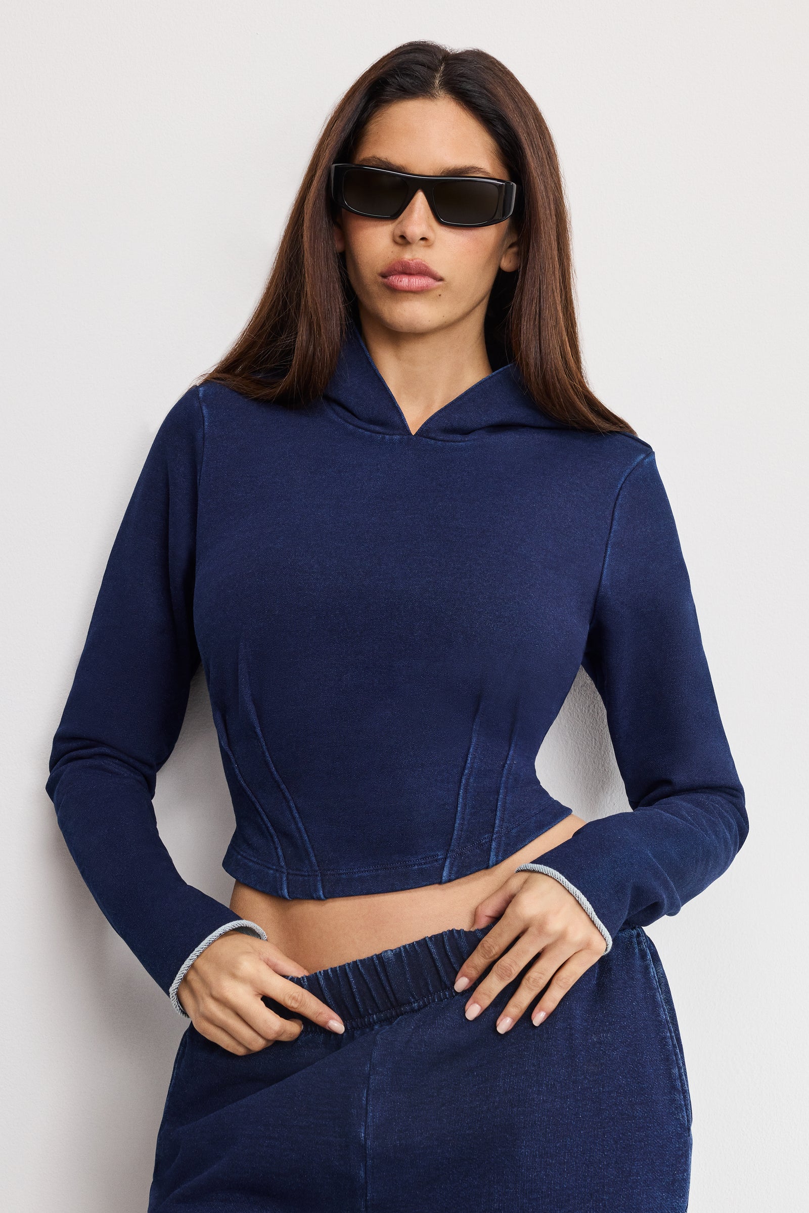 JEANIUS CORSET HOODIE | INDIGO1029