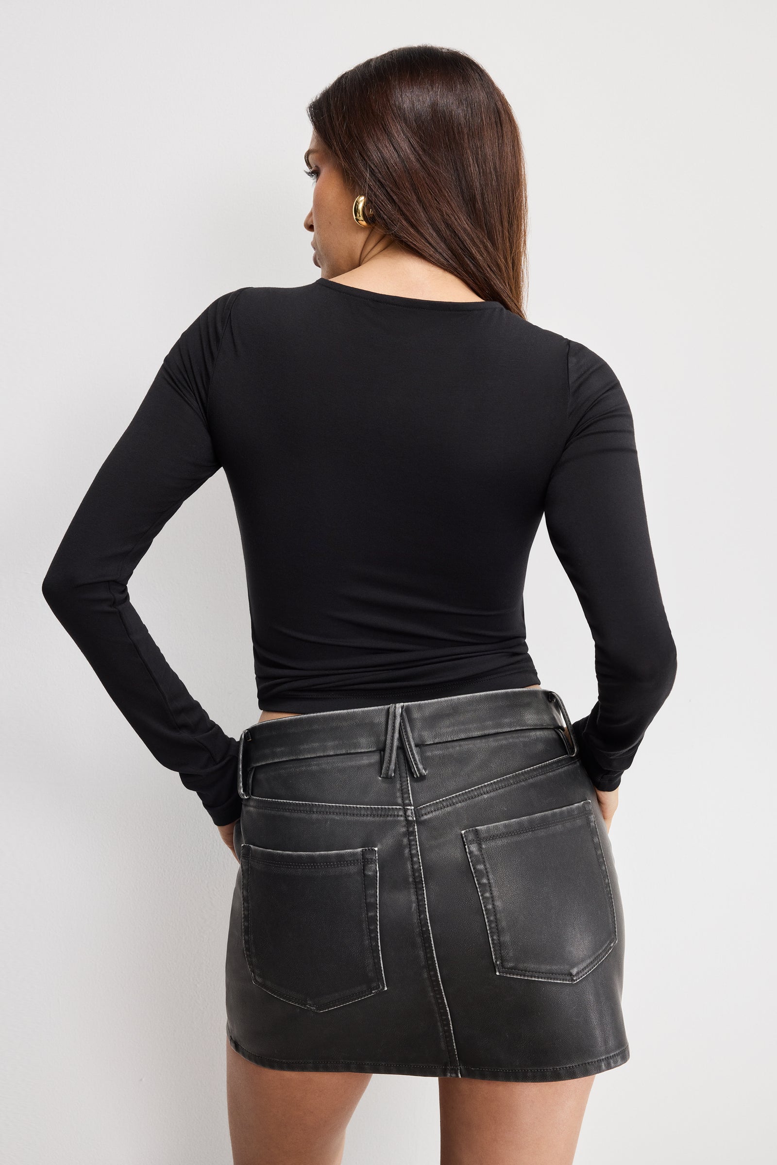 JERSEY U WIRE LONG SLEEVE TOP | BLACK001