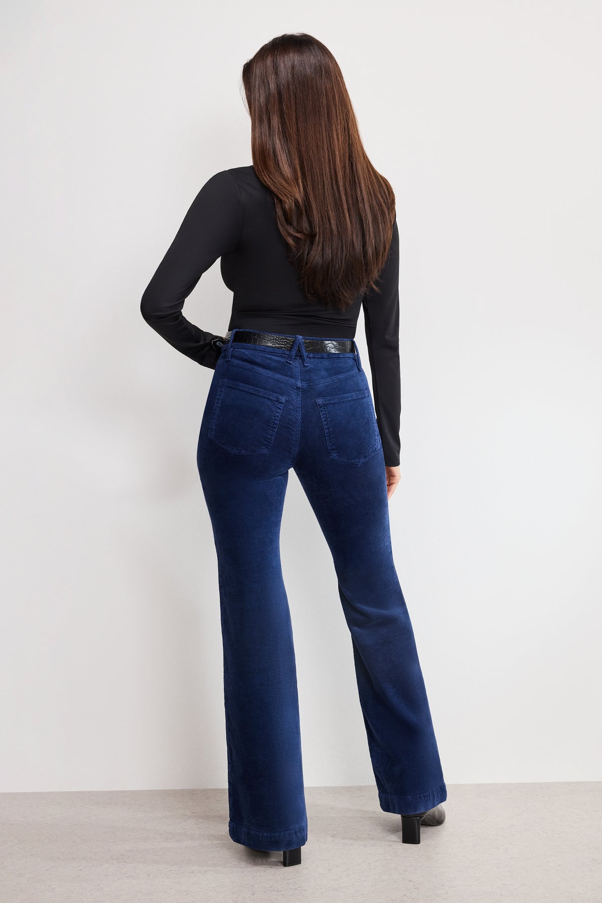 GOOD LEGS FLARE CORDUROY PANTS | MIDNIGHT002
