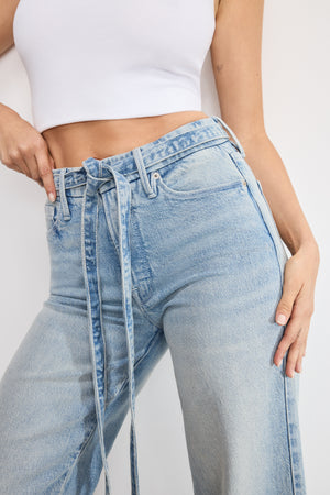 GOOD WAIST PALAZZO CROPPED JEANS | INDIGO999