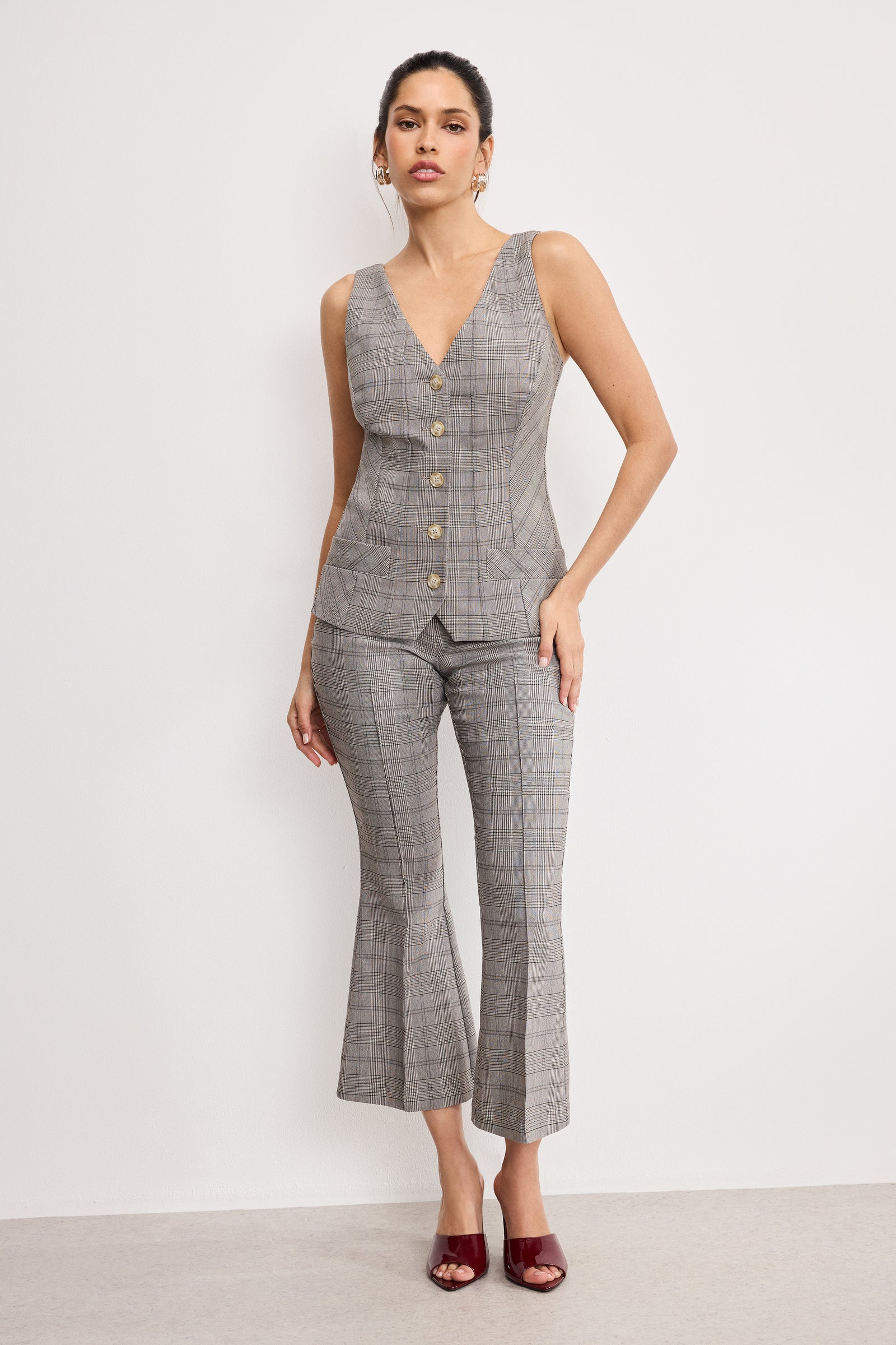 PLAID VEST | GLEN PLAID001