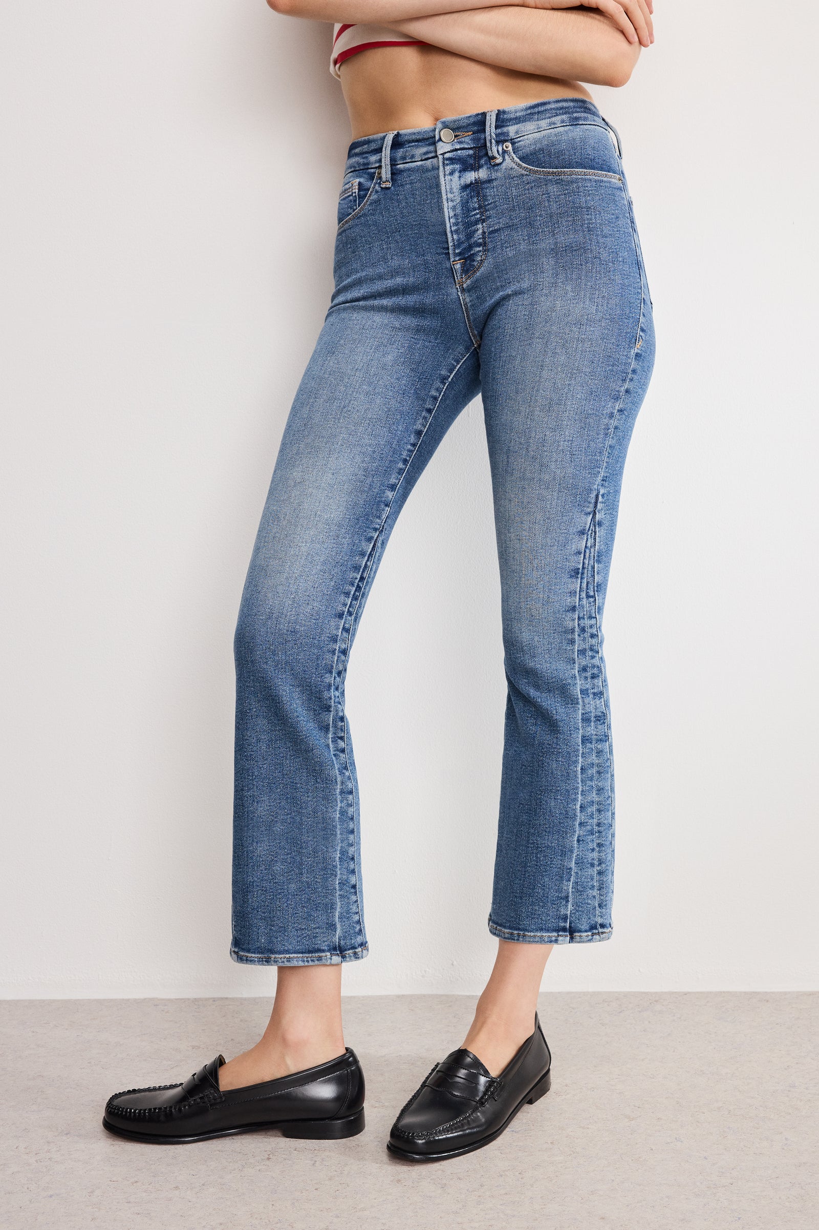 GOOD LEGS CROPPED MINI BOOT JEANS | INDIGO917
