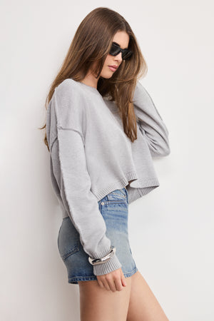 COZY KNIT CREW NECK | MELANGE GREY