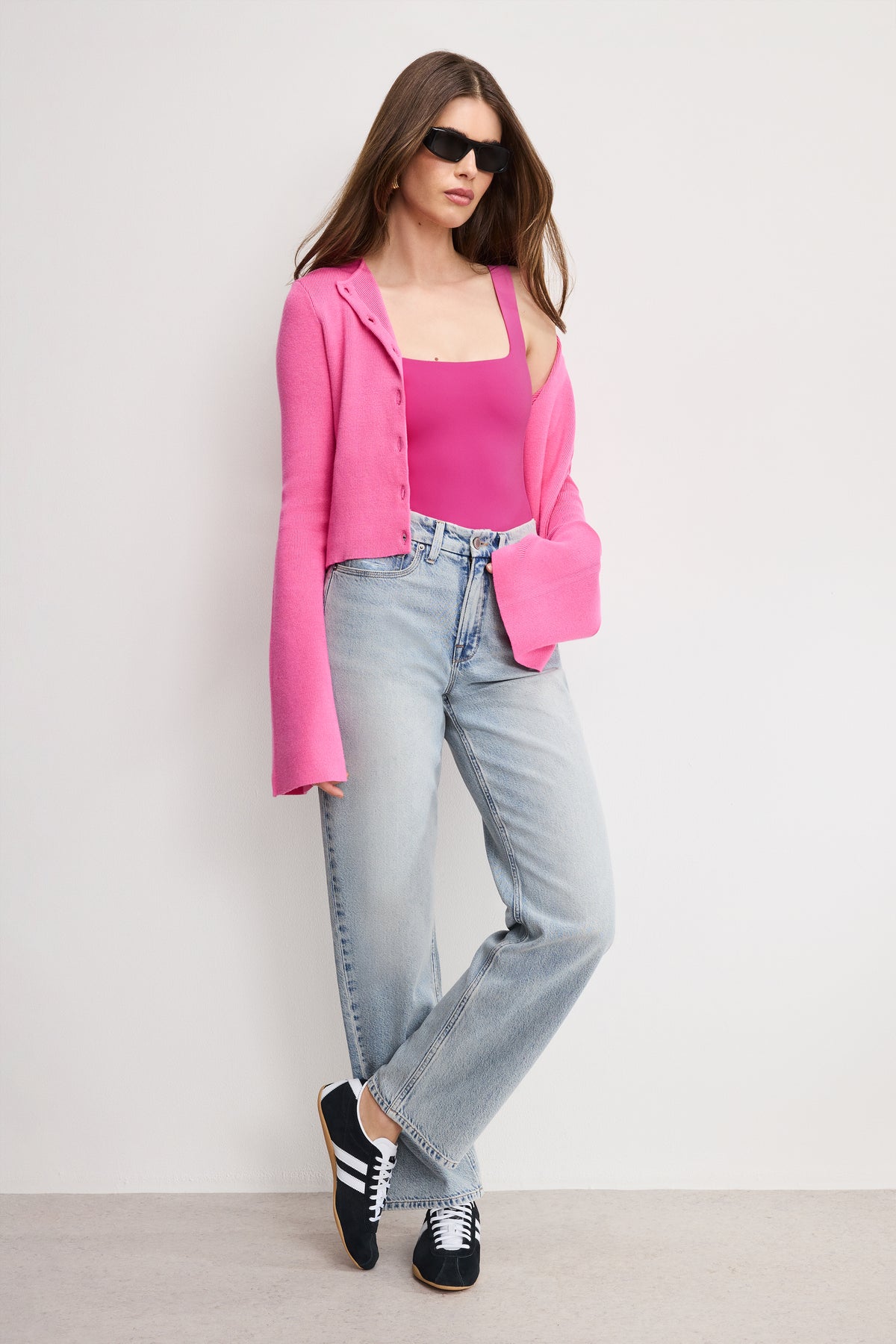 SCULPTING MODERN TANK BODYSUIT | FUSCHIA002-2 | GOOD AMERICAN | MODEL_A