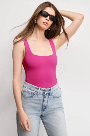 SCULPTING MODERN TANK BODYSUIT | FUSCHIA002