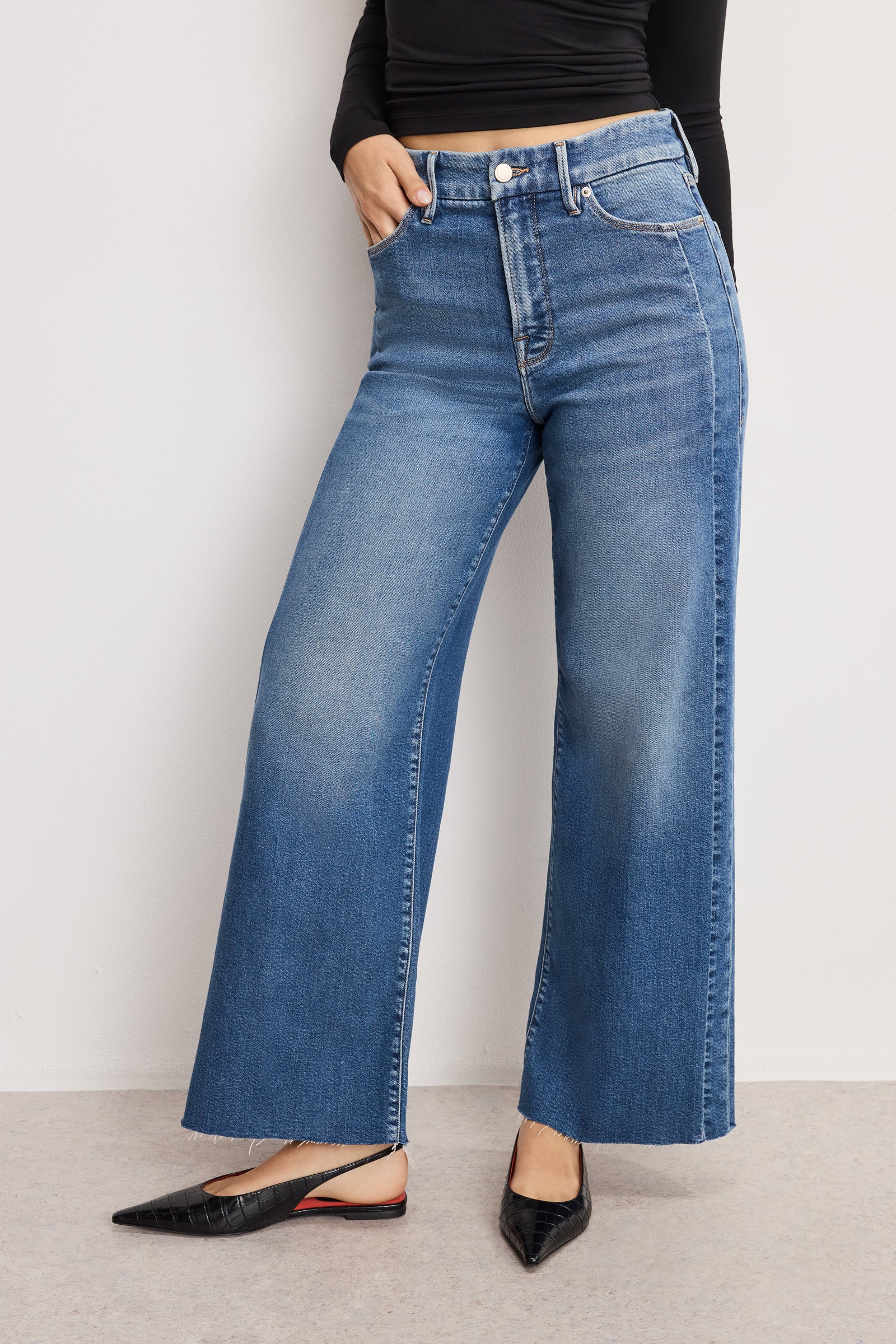 GOOD SKATE CROPPED WIDE JEANS | INDIGO1005