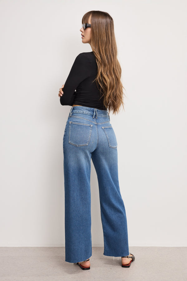GOOD SKATE CROPPED WIDE JEANS | INDIGO1005