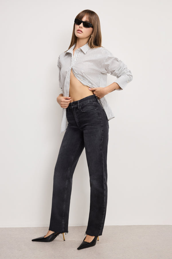 GOOD ICON STRAIGHT ANKLE JEANS | BLACK404