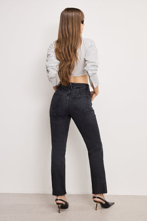 GOOD ICON STRAIGHT ANKLE JEANS | BLACK404