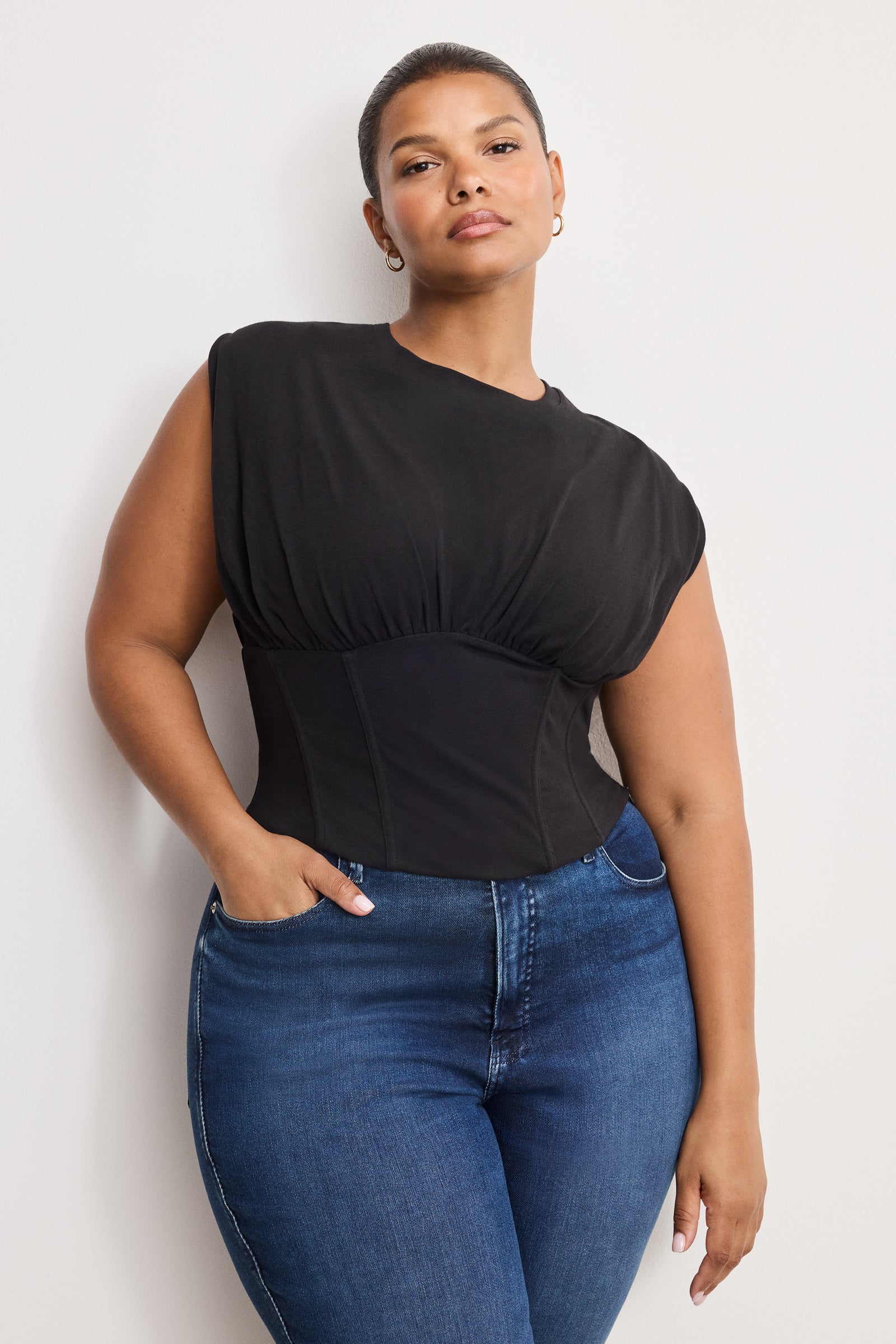 SLEEVELESS CORSET TOP | BLACK001