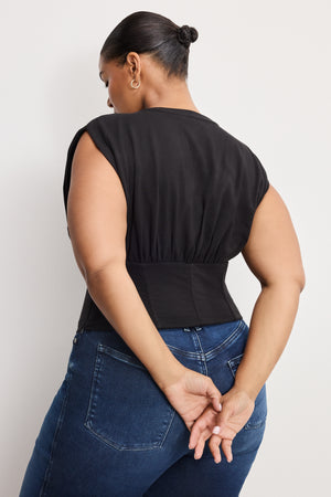 SLEEVELESS CORSET TOP | BLACK001
