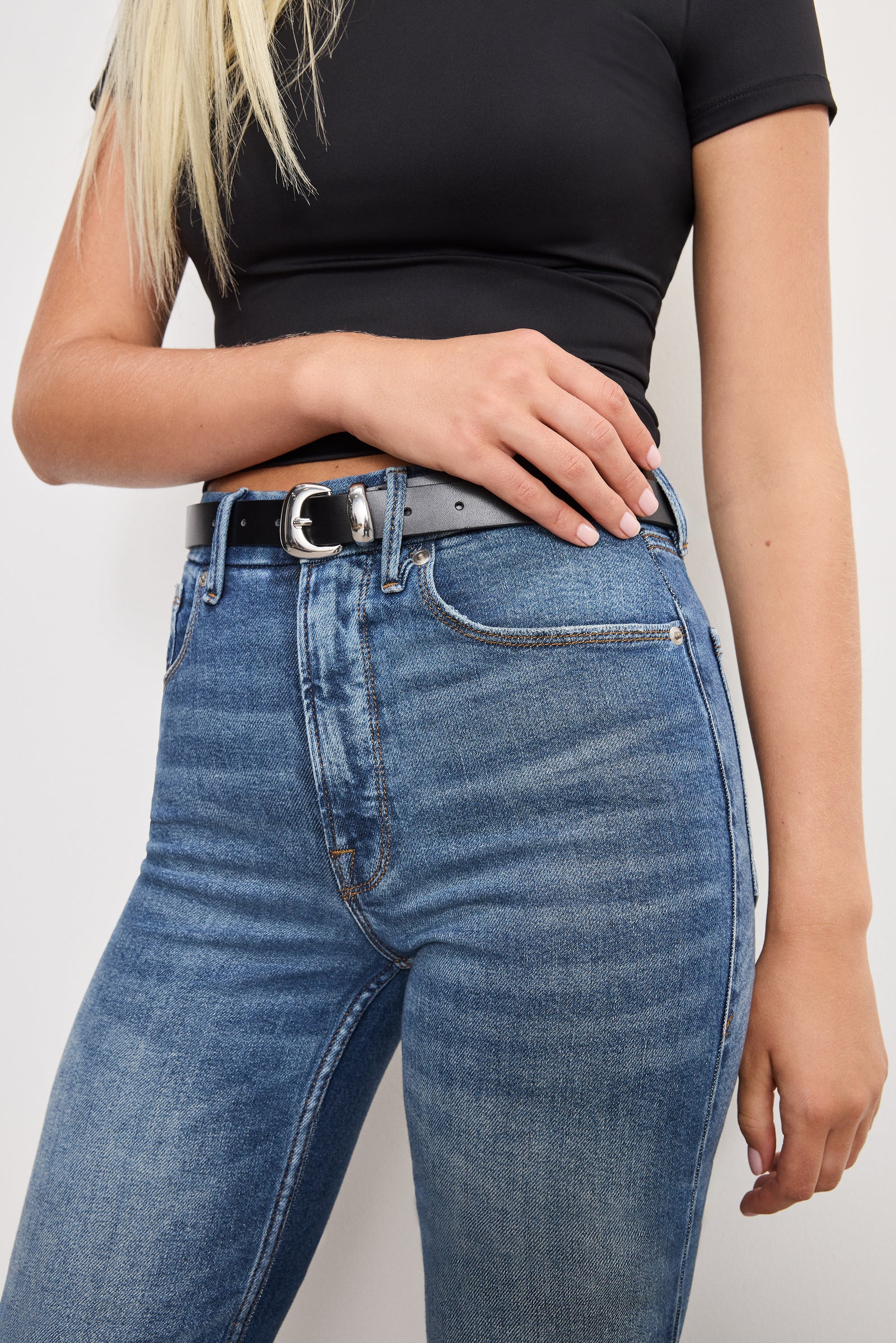 GOOD ICON STRAIGHT ANKLE JEANS | INDIGO1082
