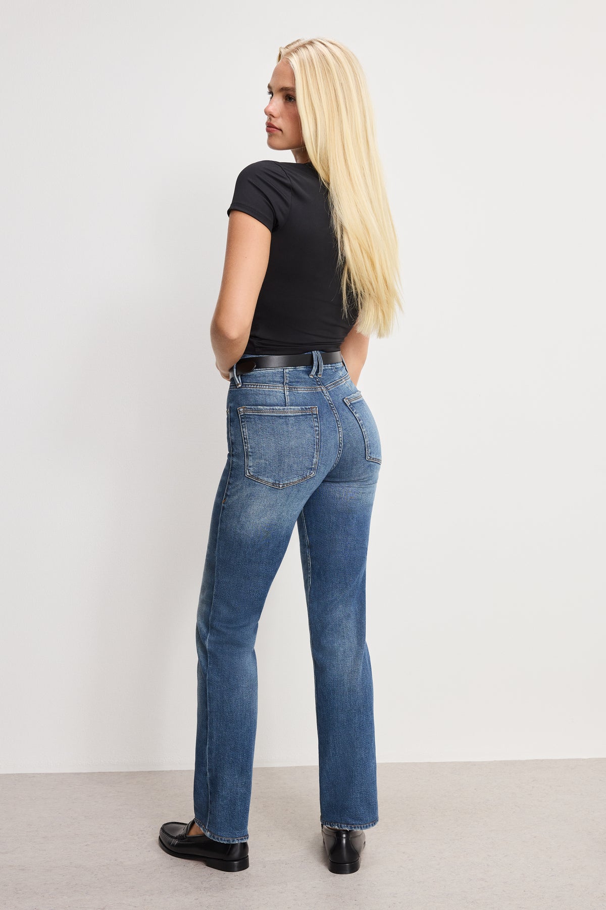 GOOD ICON STRAIGHT ANKLE JEANS | INDIGO1082