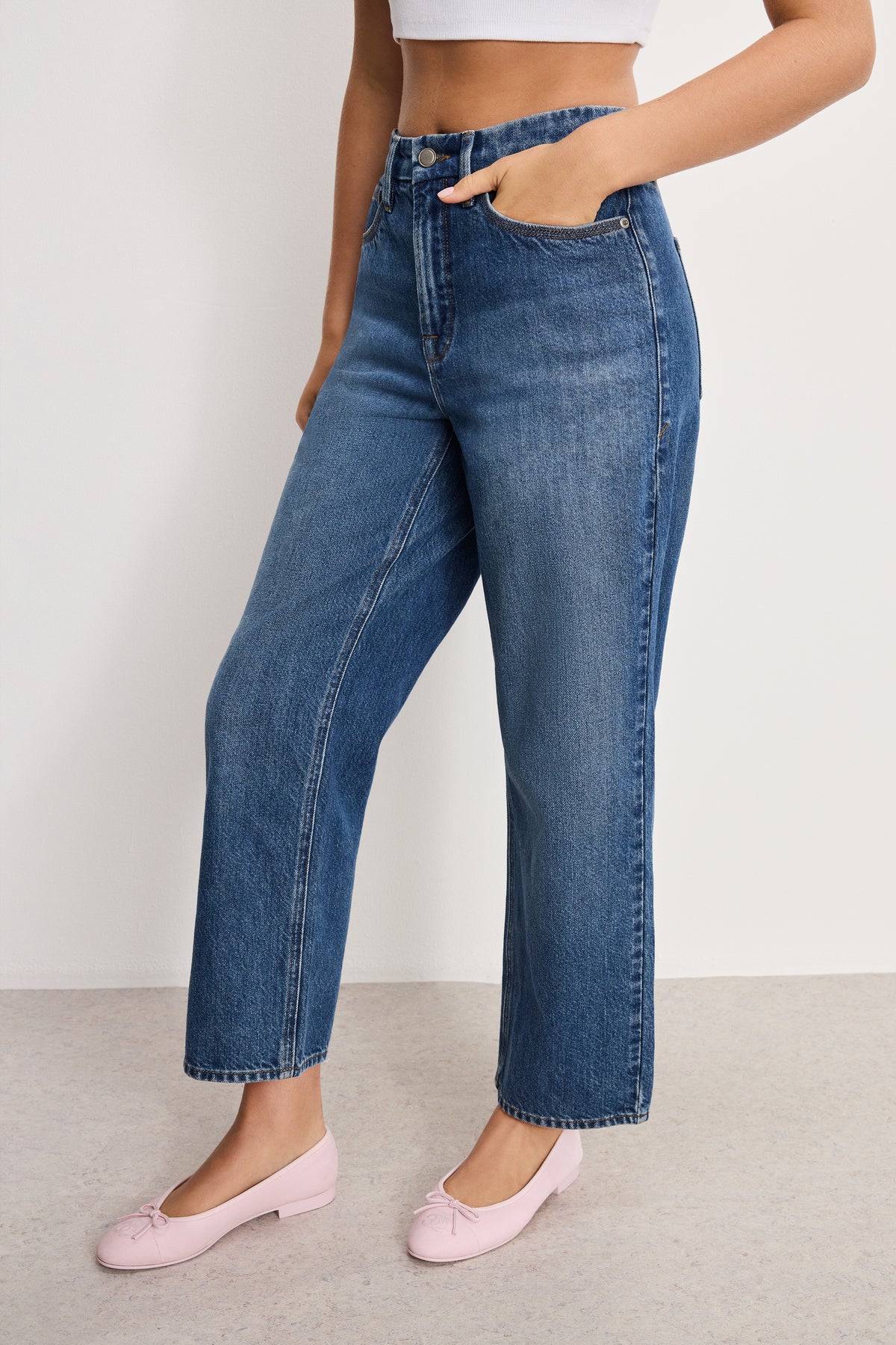 GOOD 90S CROPPED RELAXED JEANS | INDIGO963