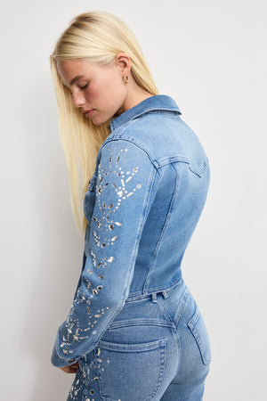 DOLLY CRYSTAL FITTED JACKET | INDIGO1089