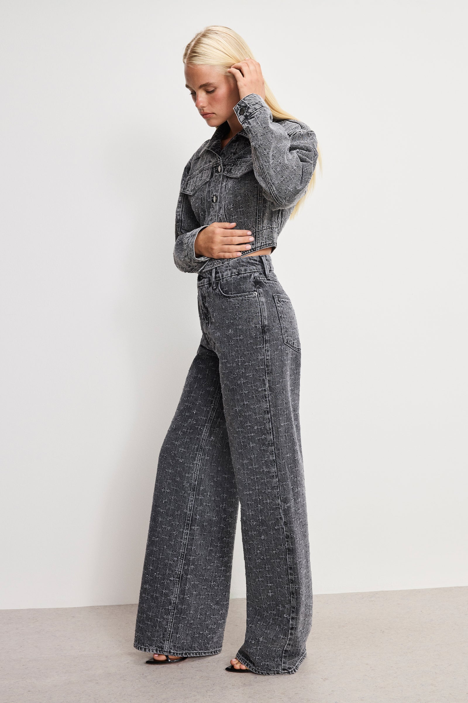 DOLLY JOLEANS CRYSTAL RELAXED JEANS  | BLACK415