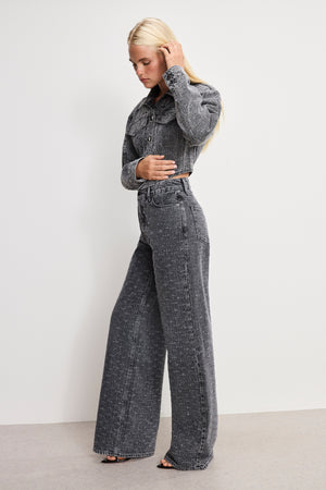 DOLLY JOLEANS CRYSTAL RELAXED JEANS  | BLACK415