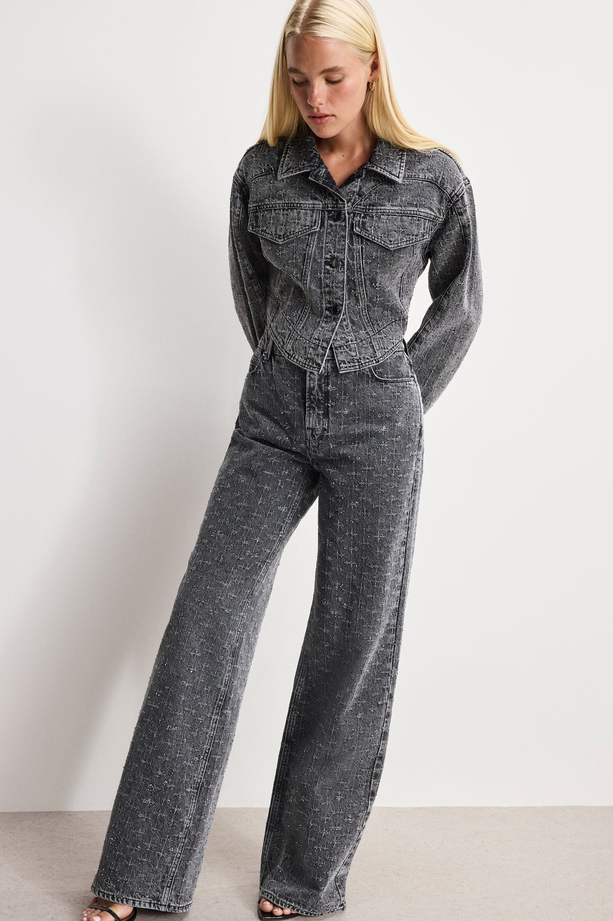 DOLLY JOLEANS CRYSTAL RELAXED JEANS  | BLACK415
