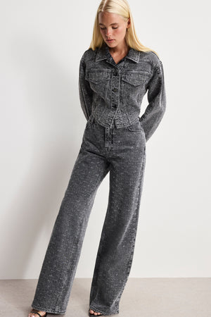 DOLLY JOLEANS CRYSTAL RELAXED JEANS  | BLACK415