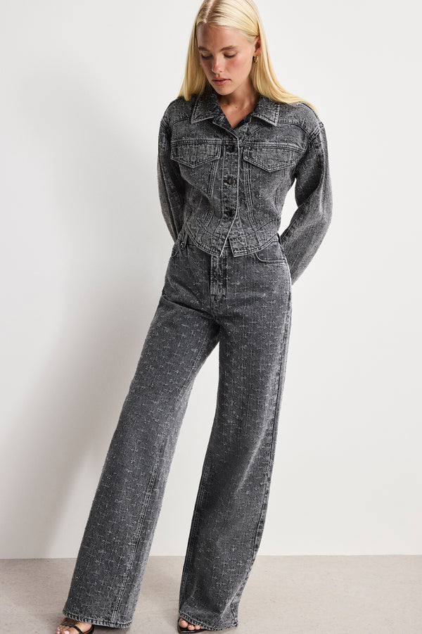 DOLLY JOLEANS CRYSTAL RELAXED JEANS  | BLACK415
