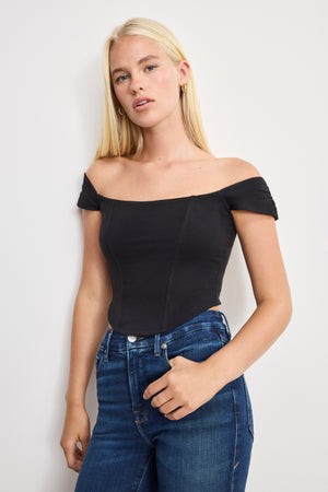 DOLLY SUPER STRETCH CORSET TOP | BLACK001