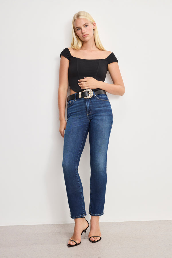 DOLLY CLASSIC CRYSTAL LEATHER BELT | BLACK001