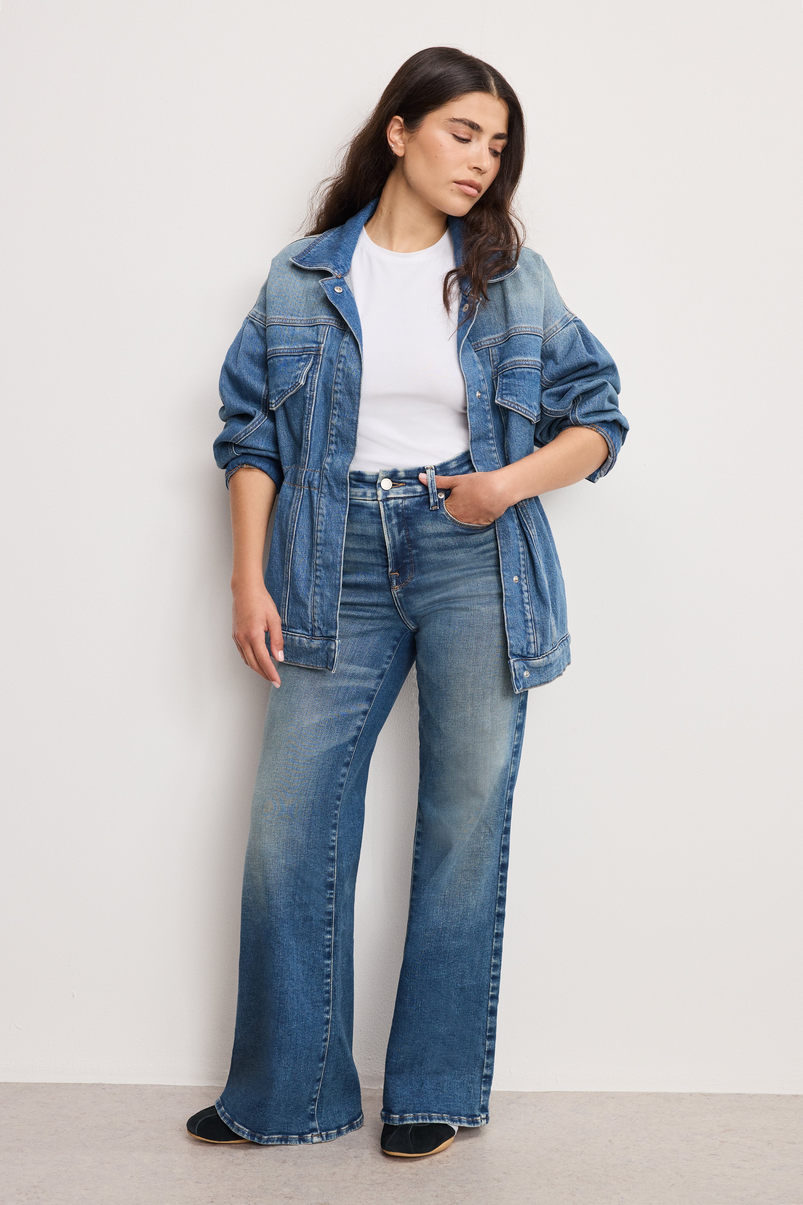 SOFT TECH GOOD SKATE WIDE LEG JEANS | INDIGO891 – GOOD AMERICAN